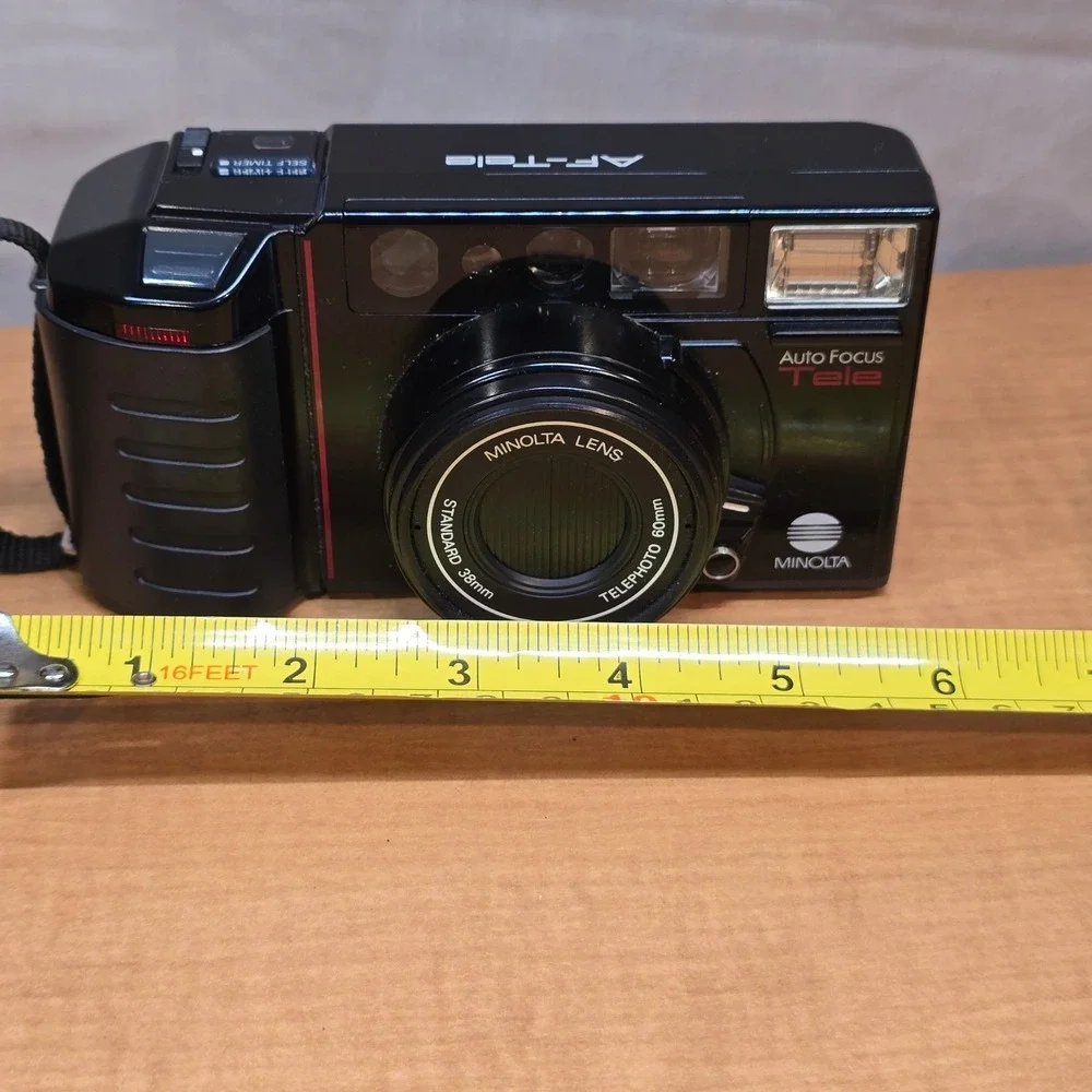 Vintage‎ Minolta AF-Tele Point & Shoot Film Camera 38-60mm Lens Auto Focus READ